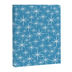 Mid Century Modern Twinkling Stars Retro Atomic Pattern in Middle Blue Canvas Print Gallery Image 8