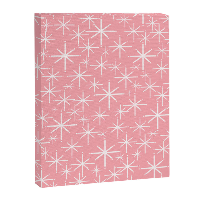 Mid Century Modern Twinkling Stars Retro Atomic Pattern in Pink Canvas Print Gallery Image 1