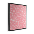 Mid Century Modern Twinkling Stars Retro Atomic Pattern in Pink Framed Canvas Print Gallery Image 2