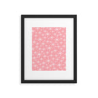 Mid Century Modern Twinkling Stars Retro Atomic Pattern in Pink Framed Art Print Gallery Image 6