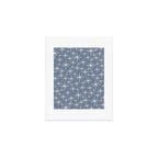 Mid Century Modern Twinkling Stars Retro Atomic Pattern in Stone Blue and Cream Art Print Gallery Image 1