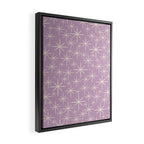 Mid Century Modern Twinkling Stars Retro Atomic Pattern Lavender Cream Framed Canvas Print Gallery Image 2