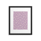 Mid Century Modern Twinkling Stars Retro Atomic Pattern Lavender Cream Framed Art Print Gallery Image 6