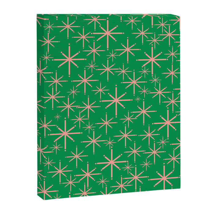 Mid Century Modern Twinkling Stars Retro Atomic Pattern Pink and Green Canvas Print Gallery Image 1