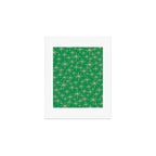 Mid Century Modern Twinkling Stars Retro Atomic Pattern Pink and Green Art Print Gallery Image 1