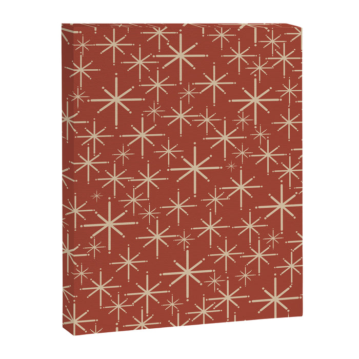 Mid Century Modern Twinkling Stars Retro Atomic Rust Pattern Canvas Print Gallery Image 1