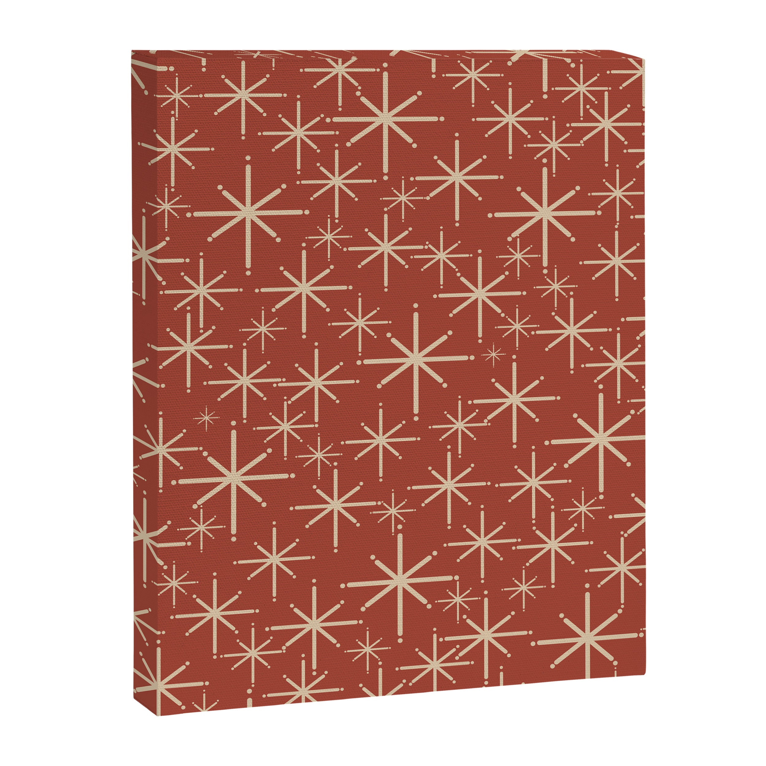Mid Century Modern Twinkling Stars Retro Atomic Rust Pattern Canvas Print Gallery Image 8