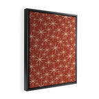 Mid Century Modern Twinkling Stars Retro Atomic Rust Pattern Framed Canvas Print Gallery Image 2