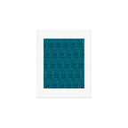 Mid Century Modern Twist 50s 60s Pattern in Moroccan Blue Tone Art Print Gallery Image 1