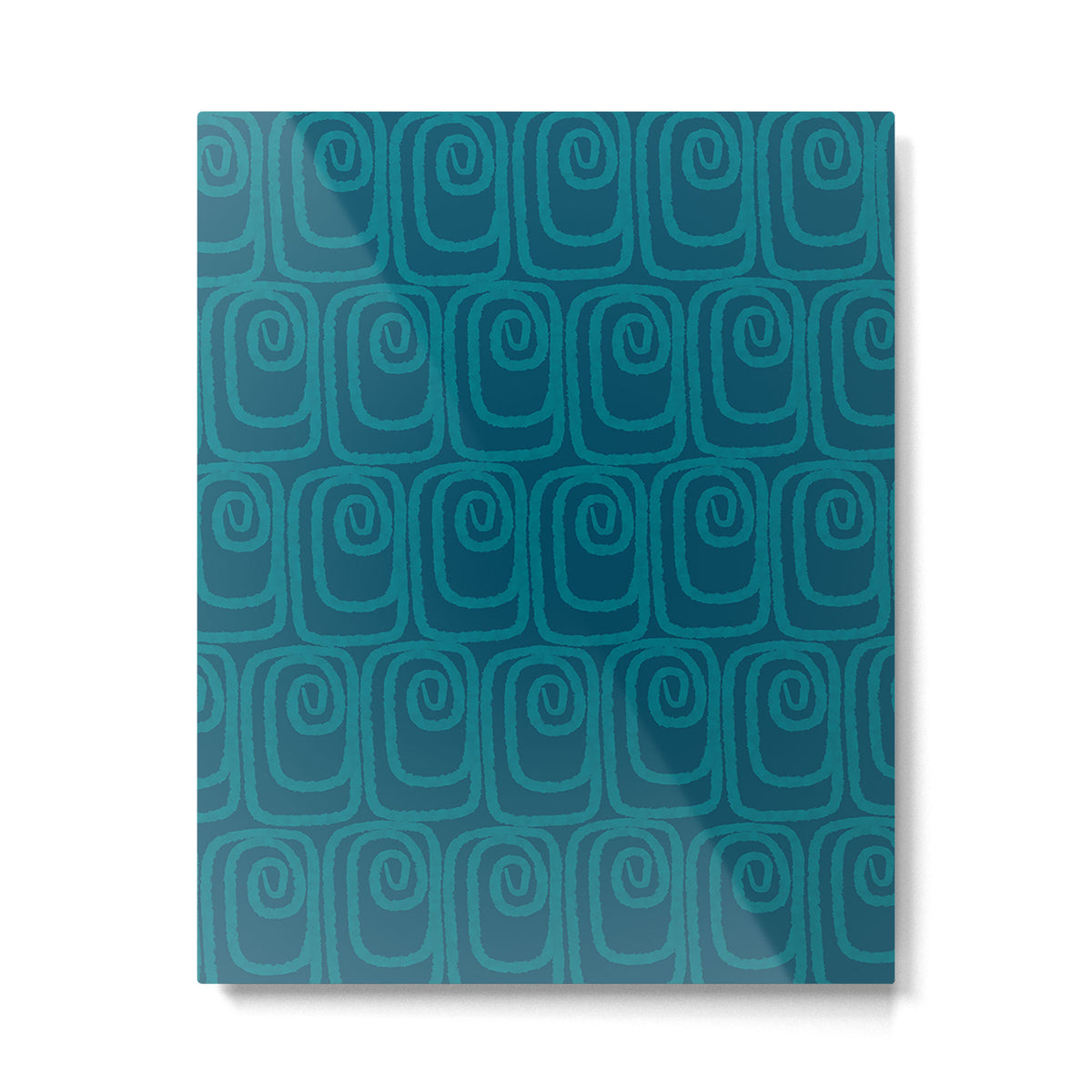 Mid Century Modern Twist 50s 60s Pattern in Moroccan Blue Tone Metal Print Gallery Image 6