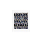 Mid Century Modern Twist Pattern in Mid Mod Navy Blue and Cream Beige Art Print Gallery Image 1