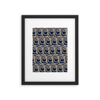 Mid Century Modern Twist Pattern in Mid Mod Navy Blue and Cream Beige Framed Art Print Gallery Image 6