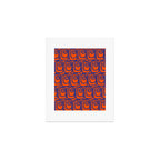Mid Century Modern Twist Pattern in Orange and Bright Blue Art Print Gallery Image 1