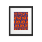 Mid Century Modern Twist Pattern in Orange and Bright Blue Framed Art Print Gallery Image 6