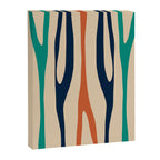 Mid Century Modern Wild Stripes Minimal Abstract Pattern Teal Navy Blue Burnt Orange Canvas Print Gallery Image 8