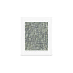 Mid Century Modern Woven Circuit Pattern in Sage Green and Blue Gray Art Print Gallery Image 1