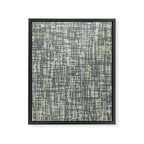 Mid Century Modern Woven Circuit Pattern in Sage Green and Blue Gray Framed Canvas Print Gallery Image 8