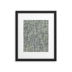 Mid Century Modern Woven Circuit Pattern in Sage Green and Blue Gray Framed Art Print Gallery Image 6
