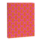 Mid Century Modern Woven Link Pattern Hot Pink and Orange Canvas Print Gallery Image 6