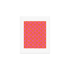 Mid Century Modern Woven Link Pattern Hot Pink and Orange Art Print Gallery Image 1
