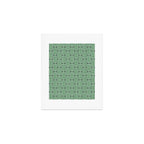 Mid Century Modern Woven Link Pattern in Green Art Print Gallery Image 1