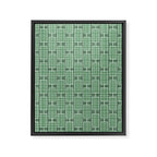 Mid Century Modern Woven Link Pattern in Green Framed Canvas Print Gallery Image 6
