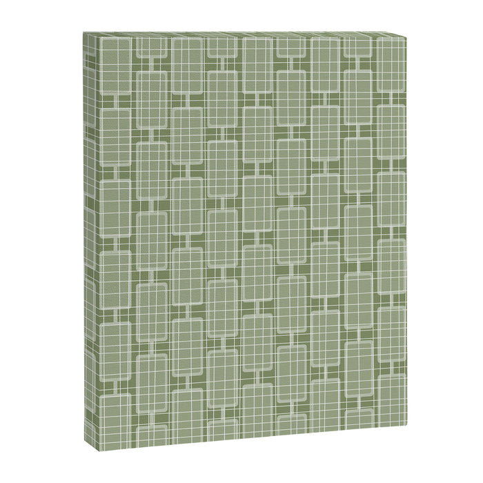 Mid Century Modern Woven Link Pattern in Green Sage Canvas Print Gallery Image 1