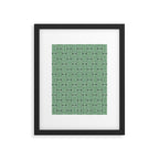 Mid Century Modern Woven Link Pattern in Green Framed Art Print Gallery Image 5
