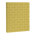 Mid Century Modern Woven Link Pattern in Olive Yellow and White Canvas Print Gallery Image 6