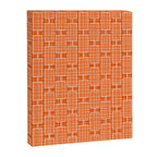 Mid Century Modern Woven Link Pattern in Orange and White Canvas Print Gallery Image 6