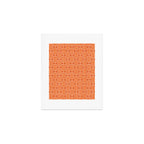 Mid Century Modern Woven Link Pattern in Orange and White Art Print Gallery Image 1