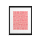 Mid Century Modern Woven Link Pattern in Pink and White Framed Art Print Gallery Image 5