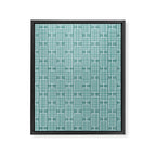 Mid Century Modern Woven Link Pattern in Teal Framed Canvas Print Gallery Image 6