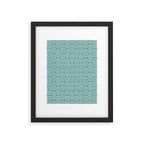 Mid Century Modern Woven Link Pattern in Teal Framed Art Print Gallery Image 5