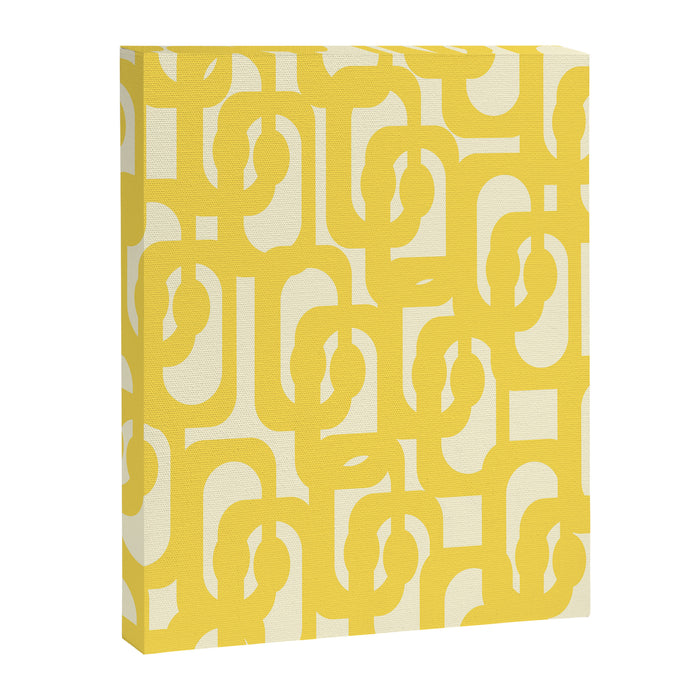 Mid Century Modern Yellow Loops Abstract Pattern Canvas Print Gallery Image 1