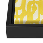 Mid Century Modern Yellow Loops Abstract Pattern Framed Canvas Print Gallery Image 3