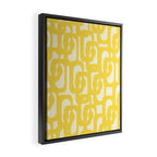 Mid Century Modern Yellow Loops Abstract Pattern Framed Canvas Print Gallery Image 2