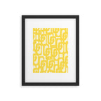 Mid Century Modern Yellow Loops Abstract Pattern Framed Art Print Gallery Image 6
