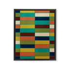 Mid Mod Blocks - Mid-century Modern Geometric Pattern in Mustard, Olive, Teal, and Orange Framed Canvas Print Gallery Image 8