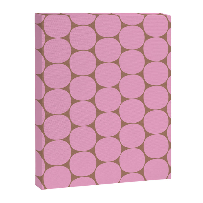 Mid Mod Dots Contemporary Pattern in Pink and Mocha Brown Canvas Print Gallery Image 1