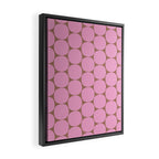 Mid Mod Dots Contemporary Pattern in Pink and Mocha Brown Framed Canvas Print Gallery Image 2