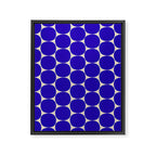 Mid Mod Dots Retro Contemporary Pattern in Cobalt Blue and Beige Framed Canvas Print Gallery Image 8