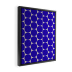 Mid Mod Dots Retro Contemporary Pattern in Cobalt Blue and Beige Framed Canvas Print Gallery Image 2
