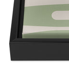 Mid Mod Piquet Pattern in Beige, Sage, and Light Silver Gray Framed Canvas Print Gallery Image 3