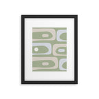 Mid Mod Piquet Pattern in Beige, Sage, and Light Silver Gray Framed Art Print Gallery Image 6