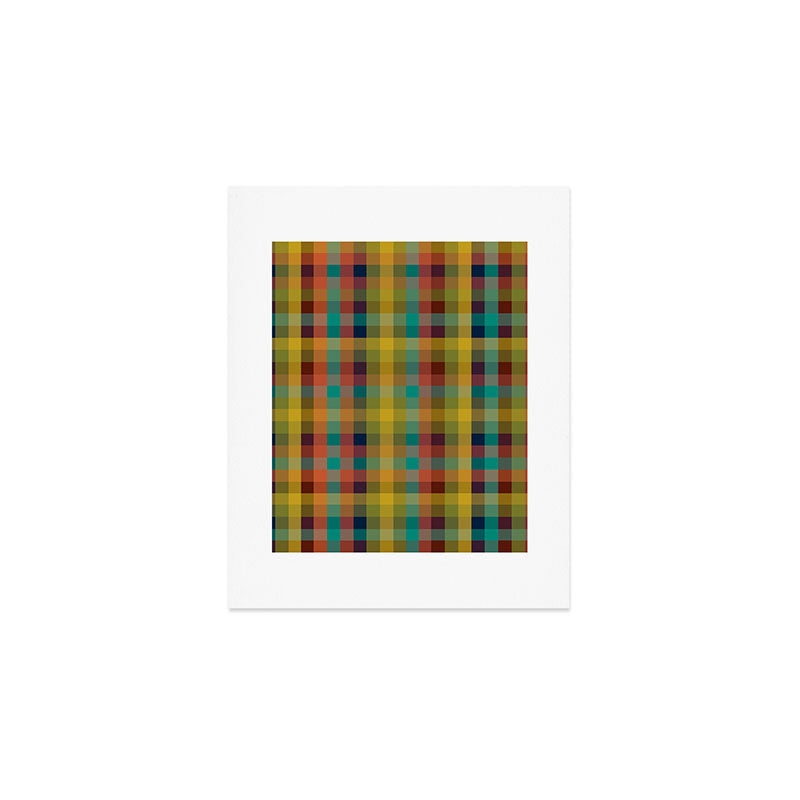 Mid Mod Retro Check Pattern Art Print Gallery Image 1