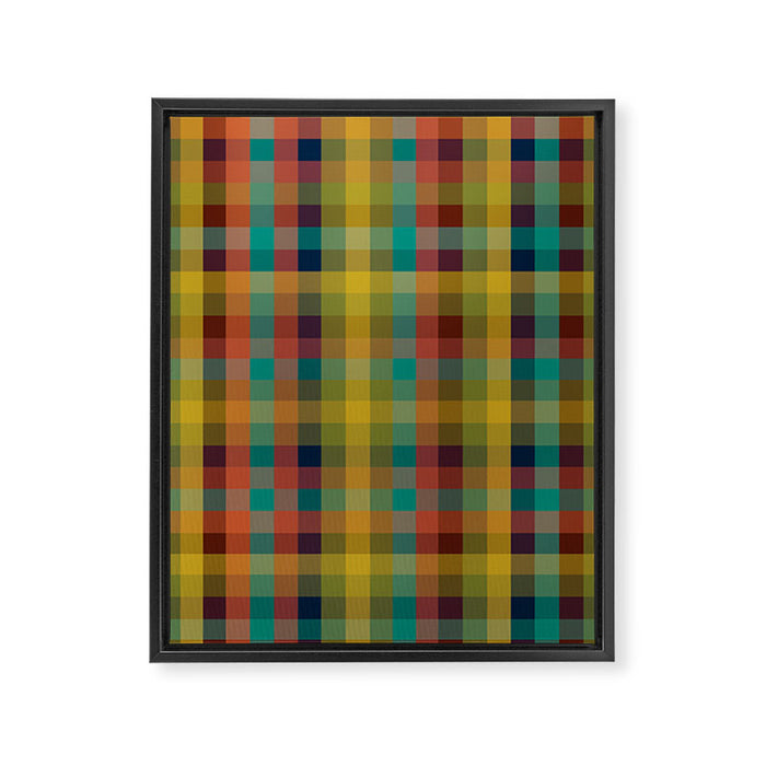 Mid Mod Retro Check Pattern Framed Canvas Print Gallery Image 1