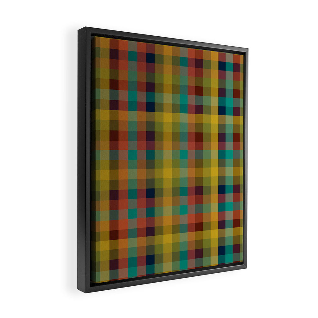 Mid Mod Retro Check Pattern Framed Canvas Print Gallery Image 2