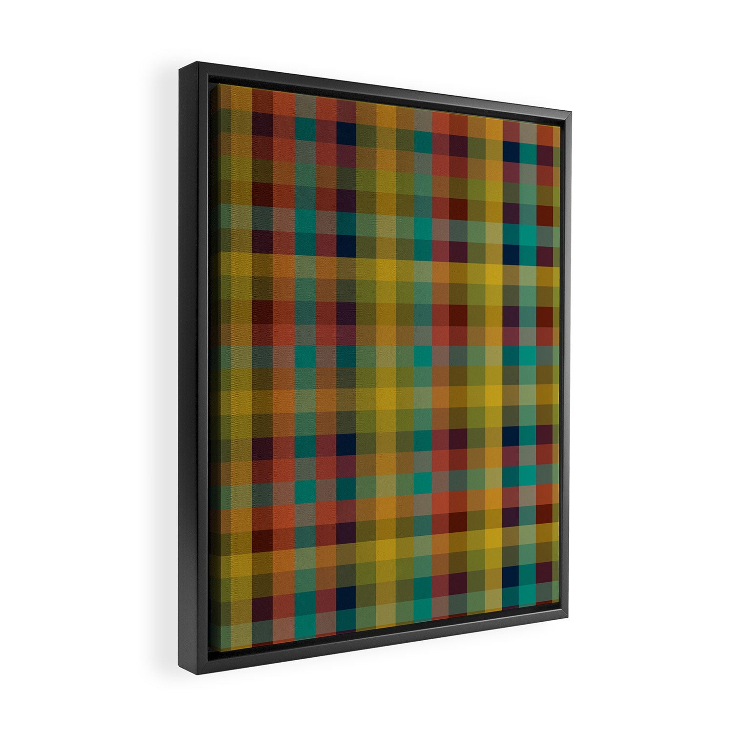 Mid Mod Retro Check Pattern Framed Canvas Print Gallery Image 2