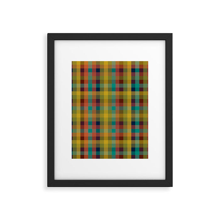 Mid Mod Retro Check Pattern Framed Art Print Gallery Image 1